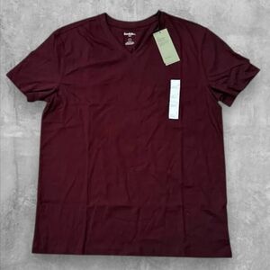 Men's Goodfellow & Co Maroon V-Neck T-Shirts Size 3X